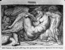 Leda, engraved by Jacobus Bos by Michelangelo Buonarroti