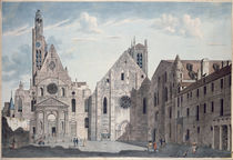 Facades of the Churches of St. Genevieve and St. Etienne du Mont by Angelo Garbizza