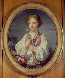 Young Boy with a Basket of Flowers von Jean Baptiste Greuze