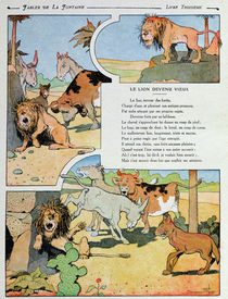The Ageing Lion, from the 'Fables' by Jean de la Fontaine 1906 von Benjamin Rabier