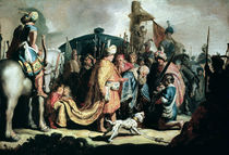 David Offering the Head of Goliath to King Saul by Rembrandt Harmenszoon van Rijn