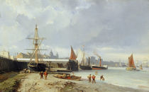 The Docks on the Bank at Greenwich by Julius Hintz
