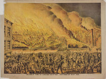 View of the Great Fire of Chicago by American School