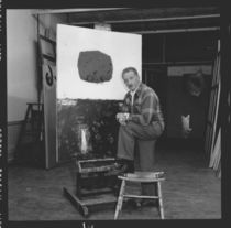 Adolph Gottlieb in his studio by American Photographer