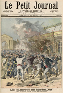 Events in Bordeaux: Burning a Kiosk in Place d'Aquitaine by Fortune Louis & Meyer, Henri Meaulle