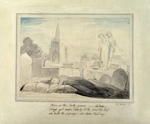 The Widow Embracing her Husband's Grave by William Blake