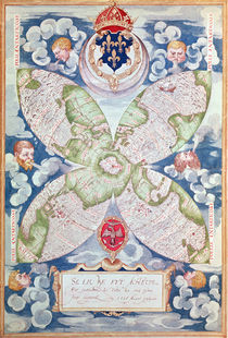 Fol.7v Map of the North Pole by Guillaume Le Testu