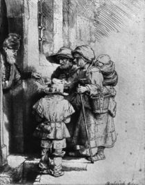 Beggars on the Doorstep of a House von Rembrandt Harmenszoon van Rijn
