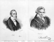 Esprit Auber and Ludwig van Beethoven von Auguste Bry