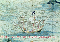 Fol.36v A Caravel, from 'Cosmographie Universelle' von Guillaume Le Testu