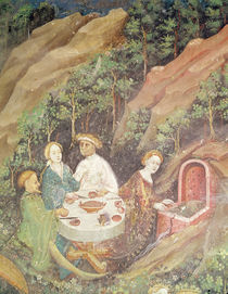 The Month of May, detail of a picnic barbecue von Bohemian School