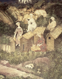 The Month of June, detail of collecting honey by Bohemian School