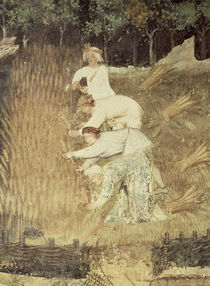 The Month of August, detail of the harvest by Bohemian School