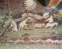 The Month of September, detail of ploughing by Bohemian School
