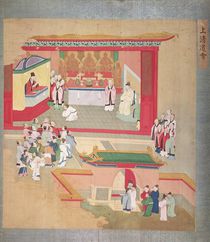 Emperor Hui Tsung practising with the Buddhist sect Tao-See by Chinese School