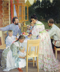 On the Terrace, 1906 by Boris Mikhailovich Kustodiev