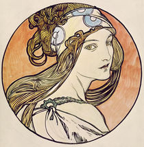 Woman with a Headscarf von Alphonse Marie Mucha
