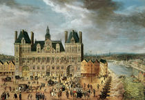 The Hotel de Ville, Place de Greve by Flemish School