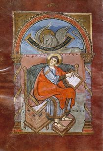 Ms 4 fol.101v St. Luke, from the Gospel of St. Riquier by French School