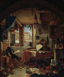 An Alchemist in his Laboratory von Thomas Wyck