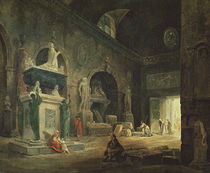 View of a Gallery in the Musee des Monuments Francais von Hubert Robert