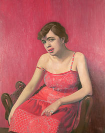 Romanian Woman in a Red Dress by Felix Edouard Vallotton