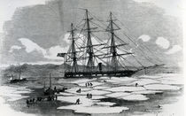 Ship exploring the Arctic by English School