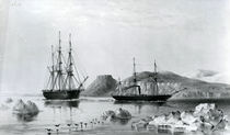 HMS Assistance in Tow of Pioneer passing John Harrow Mount by English School
