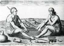 Their sitting at meat, 1590 by John White