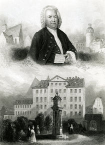 Portrait of Johann Sebastian Bach and Monument von Albert Henry Payne