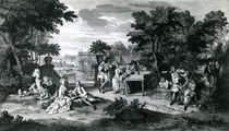 A L'ombre des bosquets dans un beau jour d'Eté..c.1710 by Bernard Picart