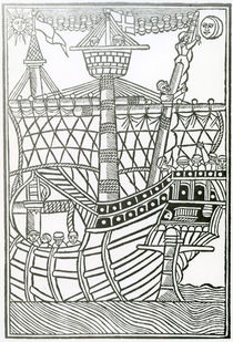 A Caravel from 'la Historia general de las Indias' 1547 von Christopher Columbus