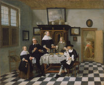Family Group at Dinner Table von Quiringh Gerritsz. van Brekelenkam