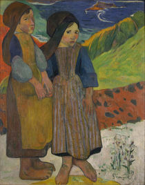 Little Breton Girls by the Sea by Paul Gauguin