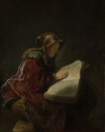 An Old Woman Reading, Probably the Prophetess Hannah by Rembrandt Harmenszoon van Rijn