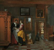 Interior with Women beside a Linen Cupboard by Pieter de Hooch