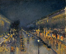 The Boulevard Montmartre at Night von Camille Pissarro