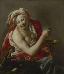 Bacchante with an Ape, 1627 by Hendrick Ter Brugghen