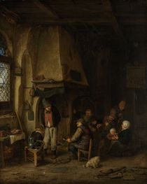 ‘The Skaters’: Peasants in an Interior by Adriaen Jansz. van Ostade