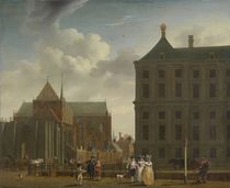 The Nieuwe Kerk and the Town Hall on the Dam in Amsterdam by Isaak Ouwater
