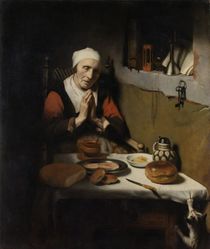 Old Woman Saying Grace, known as ‘The Prayer without End’ von Nicolaes Maes
