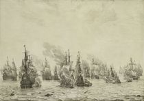 The Battle of Livorno or Leghorn von Willem van de, the Elder Velde