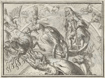 Caricature depicting Louis XIV as Apollo in his chariot von Romeyn de Hooghe