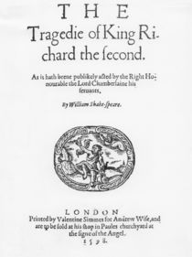 Frontispiece for 'The Tragedy of King Richard the Second' von English School