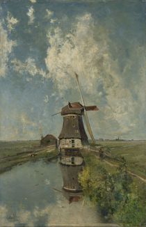A Windmill on a Polder Waterway by Paul Joseph Constantin Gabriel