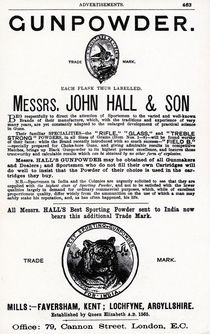 Advertisement for Gunpowder by Messrs. John Hall & Son by English School