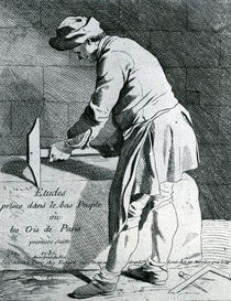 Stone mason, 1737 by French School