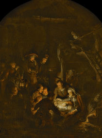 The Adoration of the Shepherds by Rembrandt Harmenszoon van Rijn