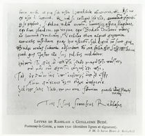 Letter from François Rabelais to Guillaume Budé dated 4 March 1521 by French School