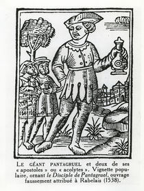 The giant Pantagruel and two of his apostles von French School